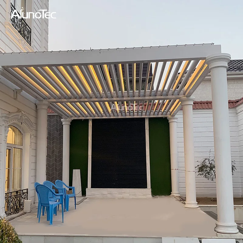 Наружная моторизованная алюминиевая крыша жалюзи гостиная в саду 3 м x м|aluminium