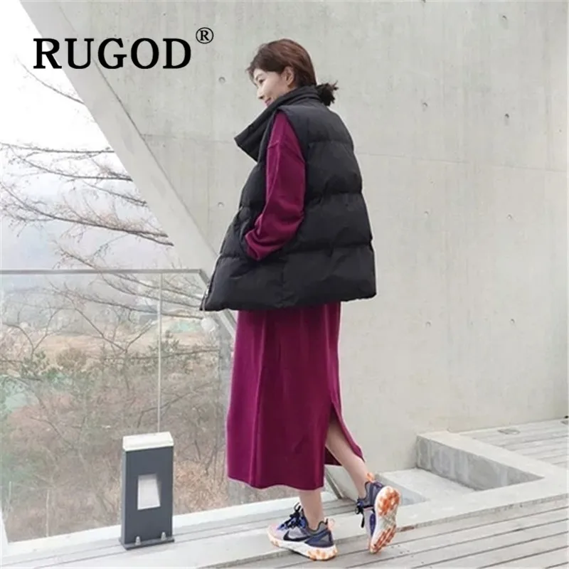Женский жилет без рукавов RUGOD осенне-зимний теплый большого размера трикотажная