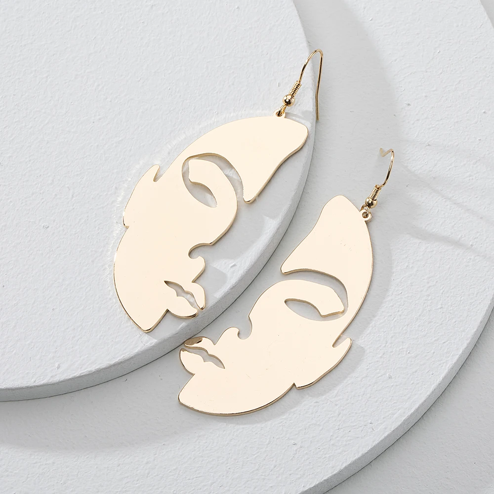 Новый дизайн позолоченные серьги-Крючки с лазерной резкой | Украшения и