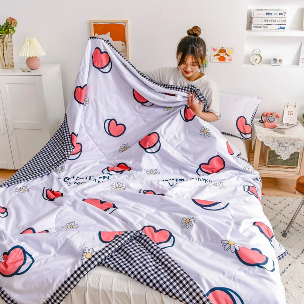 Летнее прохладное одеяло с принтом в виде героев мультфильмов односпальный