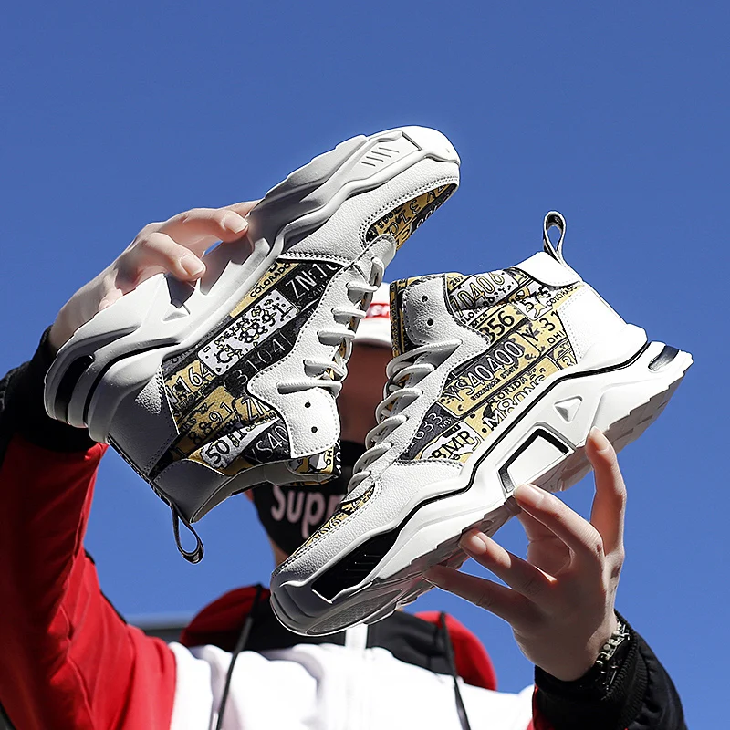 

SKRENEDS Men High-top shoes outdoor casual canvas shoes ins tide shoes CasualComfortable Jogging Shoes Sports Shoes Men