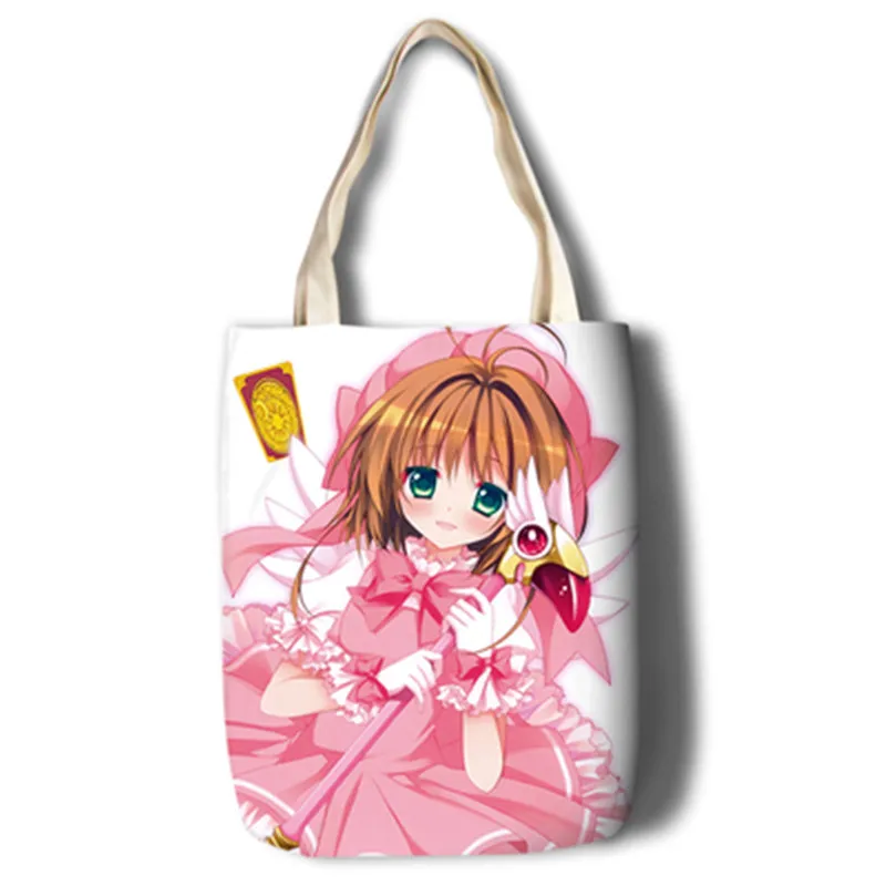 Холщовая Сумка тоут Cardcaptor Sakura модная Женская Студенческая сумка сумки для