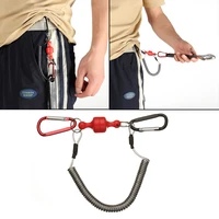 coil lanyard extendable tackle tools aluminum carabiner quick release clips pliers ropes fishing lanyards magnetic