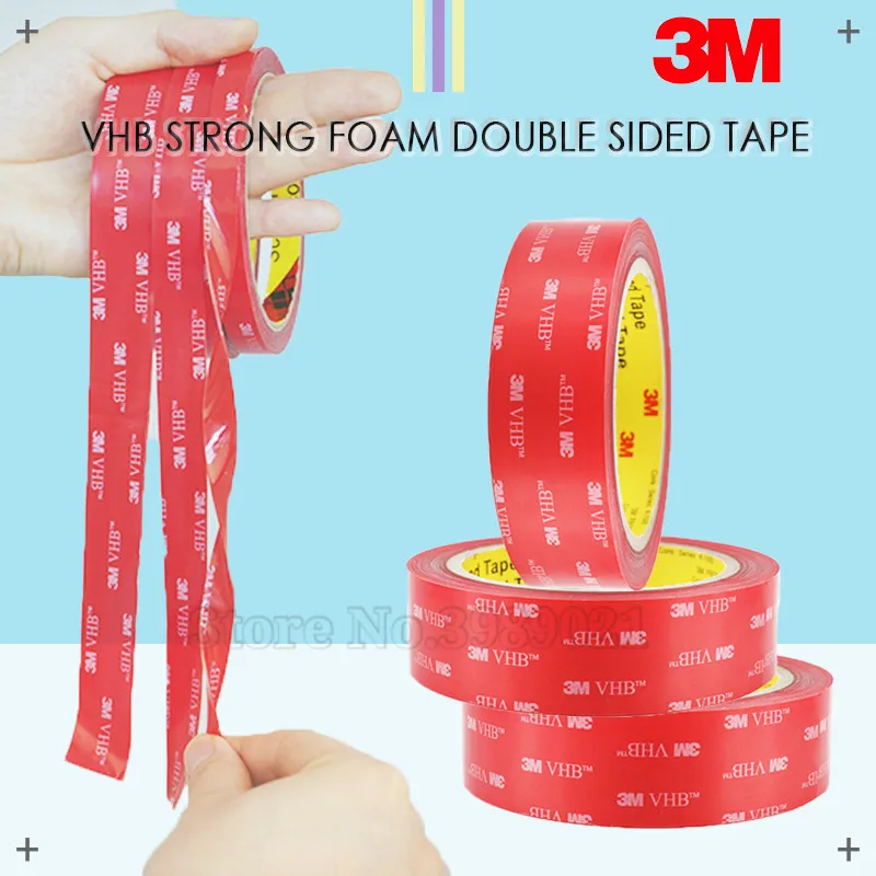 

3M VHB 4910 Heavy Duty Transparent Double Sided Tape Acrylic Foam Tape Replace Rivets Spot Welds Liquid Adhesives 1.0mm Thick
