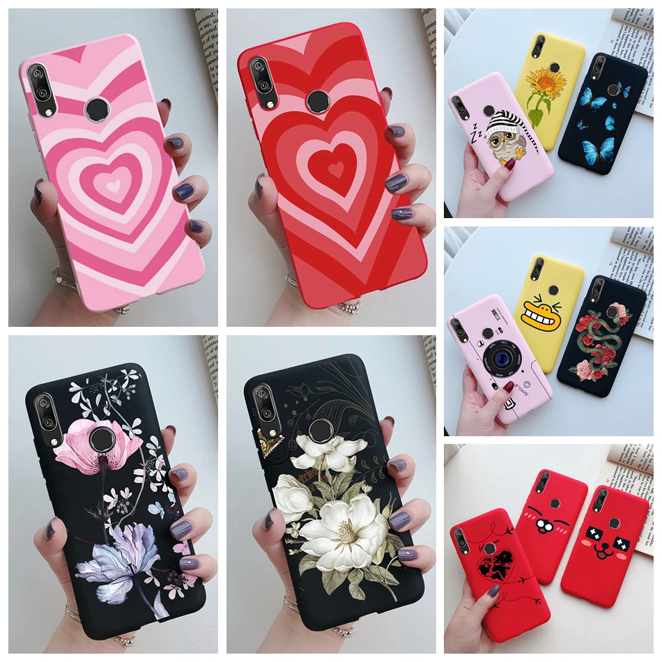 for huawei y7a y7p y6p 2020 y7 2019 case cute heart silicone soft phone cover for huawei y7 y 7 2019 y 7a y 7p y 6p case bumper free global shipping