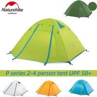 naturehike camping tent p series 2 4 person 210t fabric hiking outdoor travel beach tent anti uv upf50 portable family travel