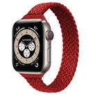 Ремешок соло тонкий плетеный для Apple watch band 44 мм 40 мм 42 мм 38 мм 42 мм, эластичный тканевый браслет для iWatch Series 6 5 4 3 se