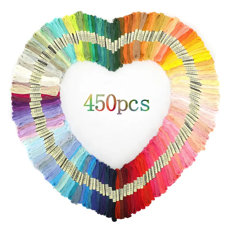 Multicolor Embroidery Thread Cross Stitch Floss Threads Cotton Sewing Skeins Skein Kit DIY Sewing Tool 50/100/150/200/250/450pcs