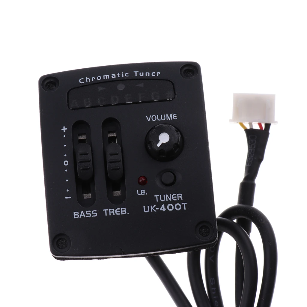 

UK-400T Ukulele Piezo Pickup+2 Band EQ Equalizer+LED Chromatic Tuner for Ukulele Acoustic Guitar
