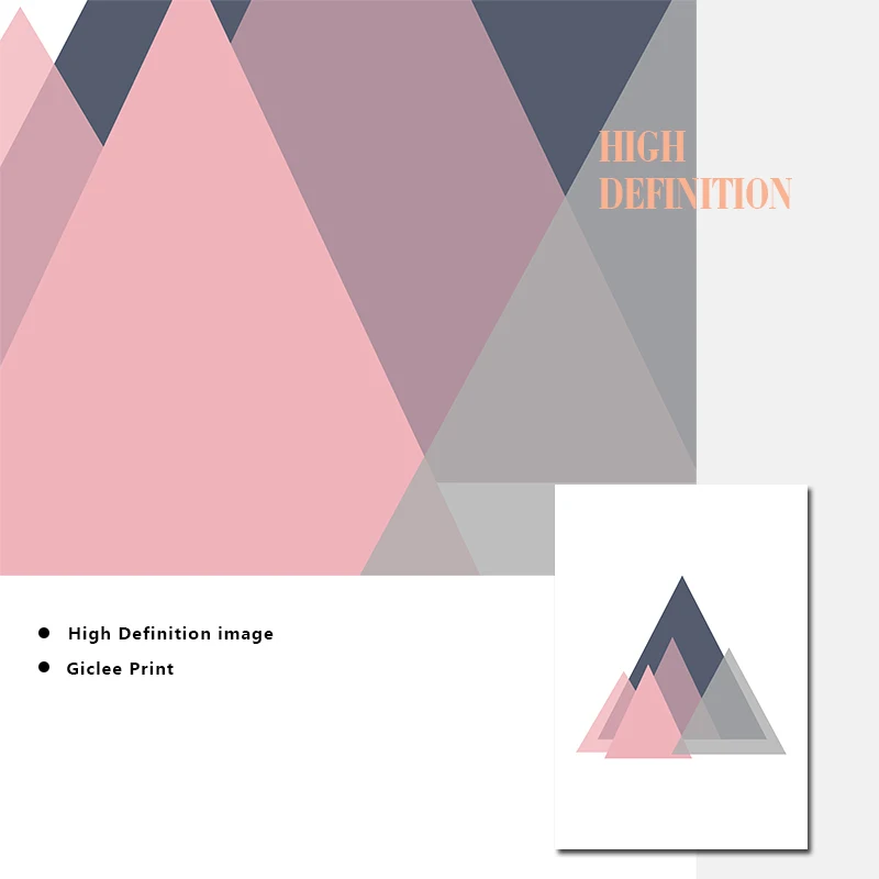 

Pink Geometric Abstract Canvas Poster Print Minimalist Wall Art Painting Wall Picture for Living Room Nordic Decoration