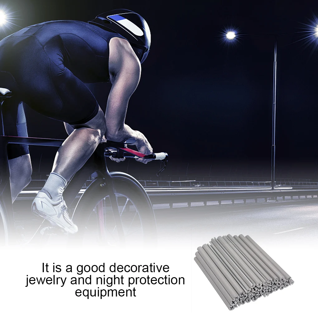 

48 Pieces Bicycle Reflective Strips Tube Wheel Warning Tapes Reflector Safety Mark ABS Waterproof Decoration Outdoor