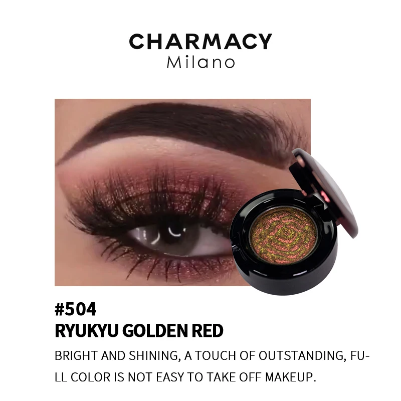 

Хамелеоновые тени для век CHARMACY с высоким пигментом Duochrome Косметика золотисто-красная долговечная легкая в нанесении косметика макияж для г...