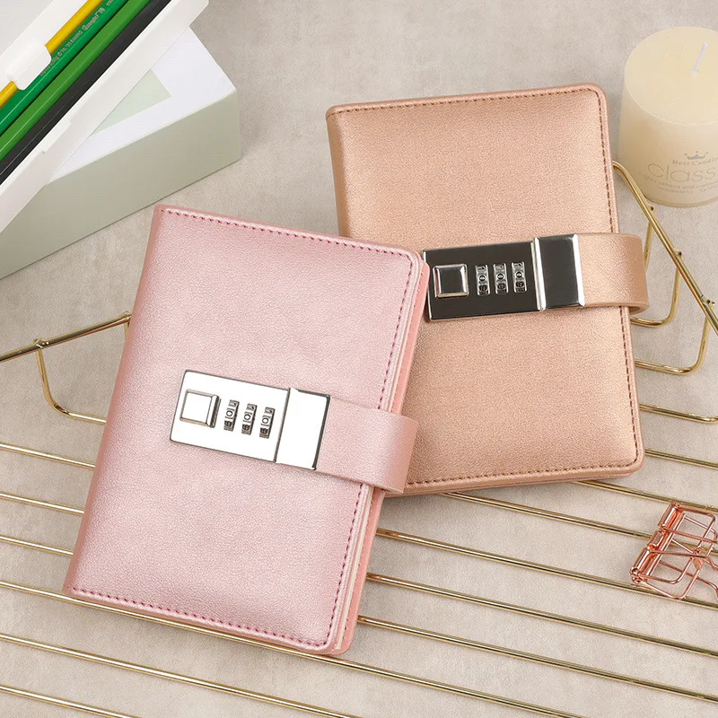 

Small Notepad A7 Notebook Journal with Lock Line Diary Agenda Planner Stationery Organizer Office School Sketchbook Note Book