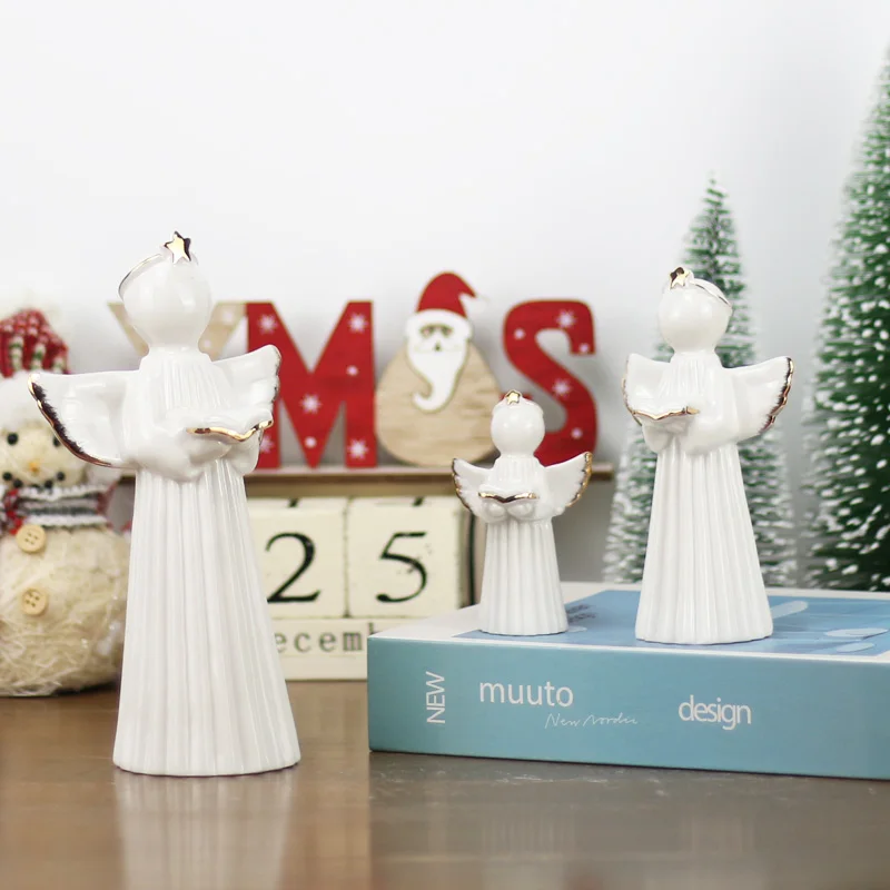 Керамическая статуэтка ангела Геометрическая абстрактная статуя молитвы