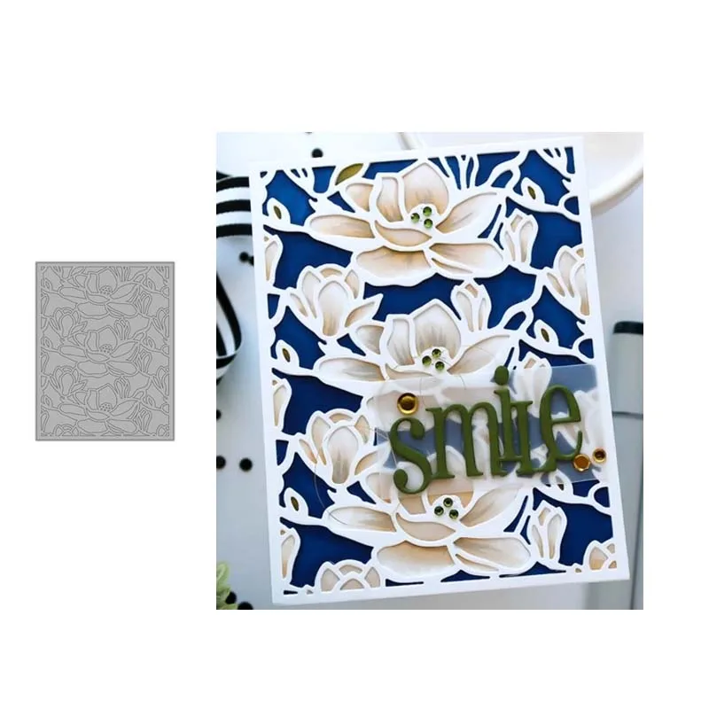 

2021 New Arrival Flower Frame Background Metal Cutting Dies for Scrapbooking Craft Stencil Card Make Mould Sheet Decor Template
