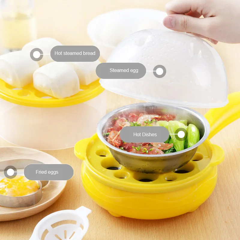 Мини Бытовая электрическая сковорода жареные яйца отпариватель антипригарная