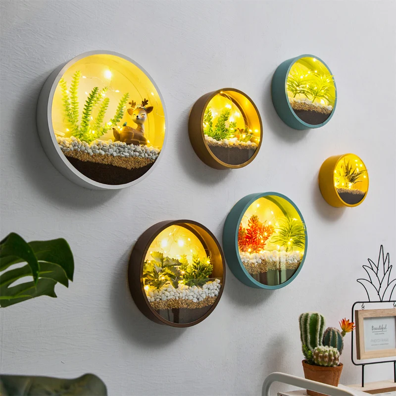 Creative Wall Hanging Iron Glass Flower pots With Stone Sand Vase Ornamental Baskets Garden Restaurant Decoration | Дом и сад