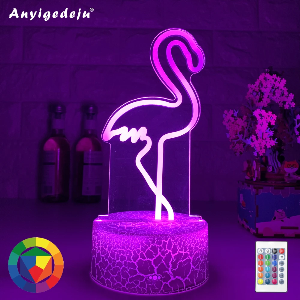 

Remote/Touch Control 3D LED Night Light Fashion Flamingo Pattern Color Change LED Table Lamp Kids Xmas Gift Home decoration