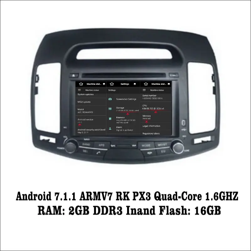 Android 7 1 2G RAM для Hyundai Elantra 2007 ~ 2011 Автомобильный Радио Аудио Видео Мультимедиа DVD