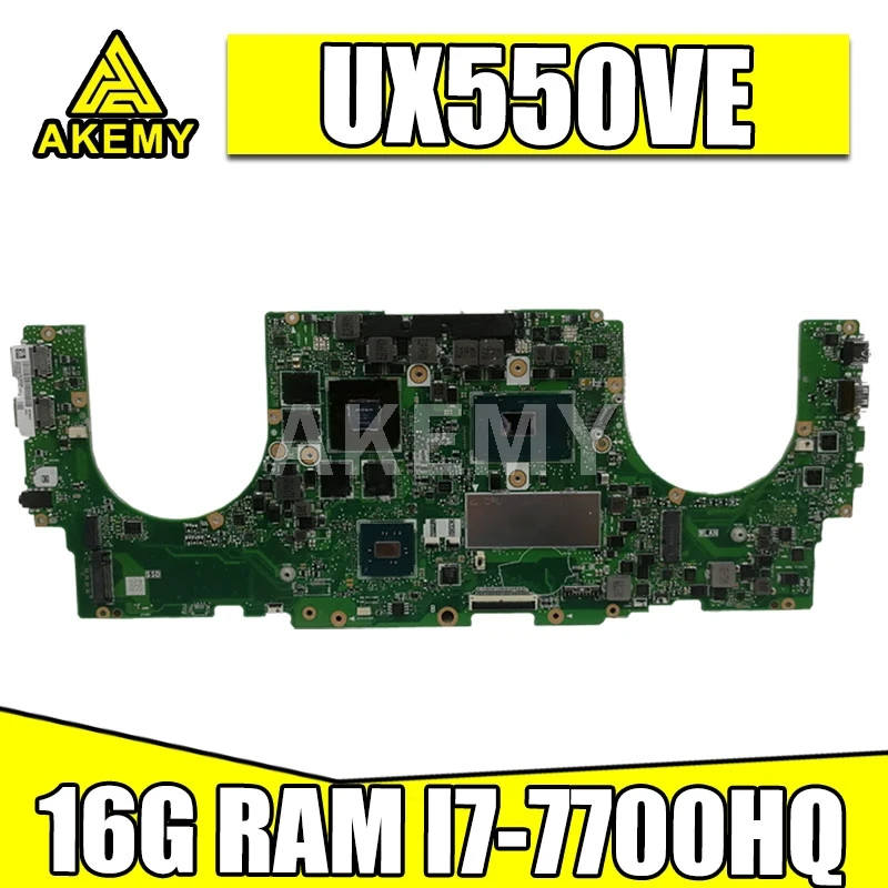

UX550VE для ASUS UX550VD UX550VW UX550V материнская плата ноутбука I7-7700HQ GTX1050TI-4G 16 ГБ протестирована 100% работа оригинальная материнская плата