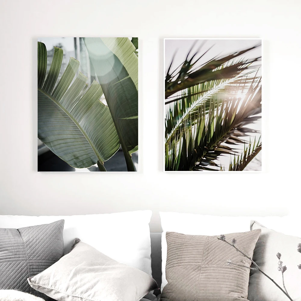 

Tropical Leaf Print Posters Monstera Leaf Palm Banana Canvas Painting Green Leaves Wall Art Living Room Decoration Home Pictures