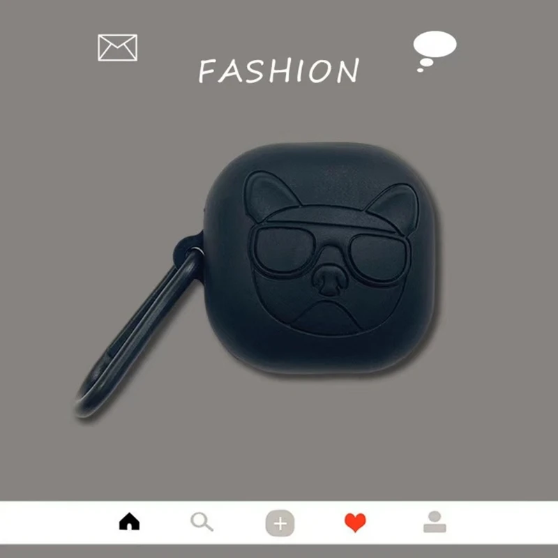 

X37D Cute Dog Dust-proof Protective Cover Silicone Case for S-AMSUNG Galaxy-Buds Pro/Live Wireless Earphone