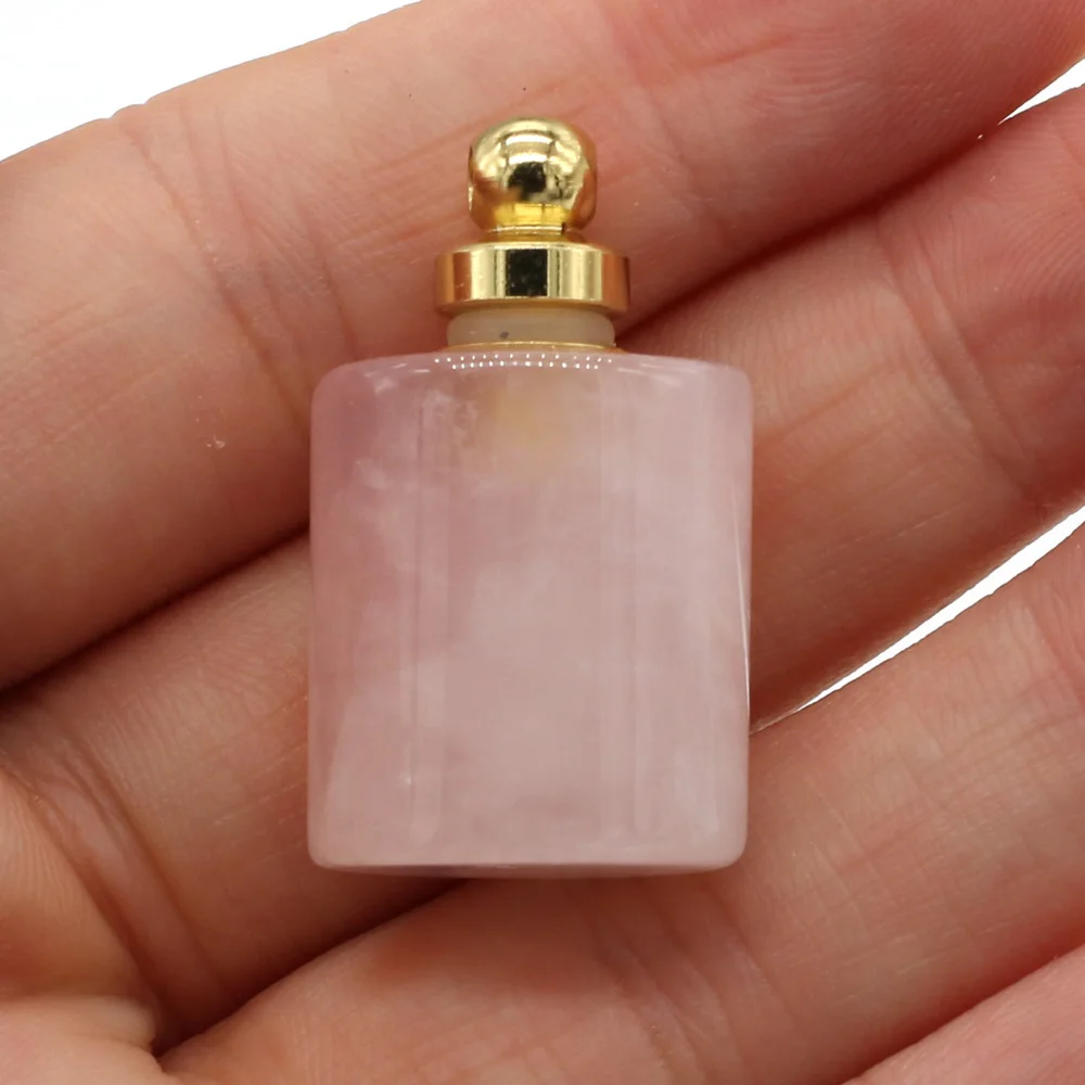 

Natural stone Cylinder Shape Perfume Bottle Pendant Exquisite Charms For Jewelry Making DIY Necklace Bracelet Accessories18x22mm