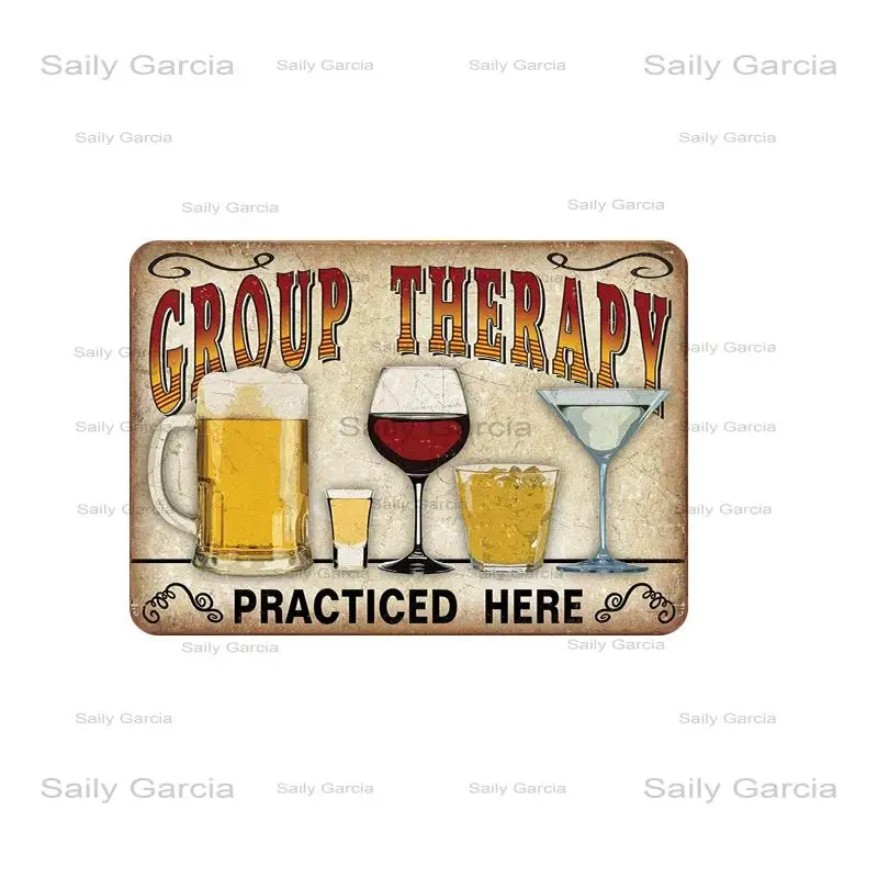 Group therapy practiced here. Beer metal sign vintage tin plate painting wall decoration for bar pub cafe gym home | Дом и сад