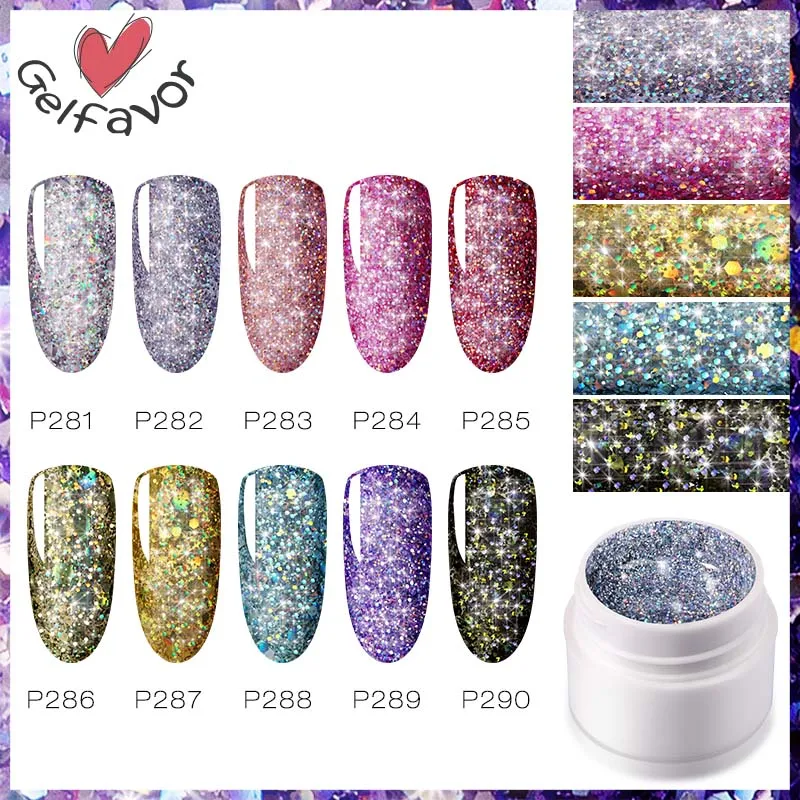 Гель лак Блестящий Алмазный для ногтей Vernis полуперманентный УФ Гибридный гель