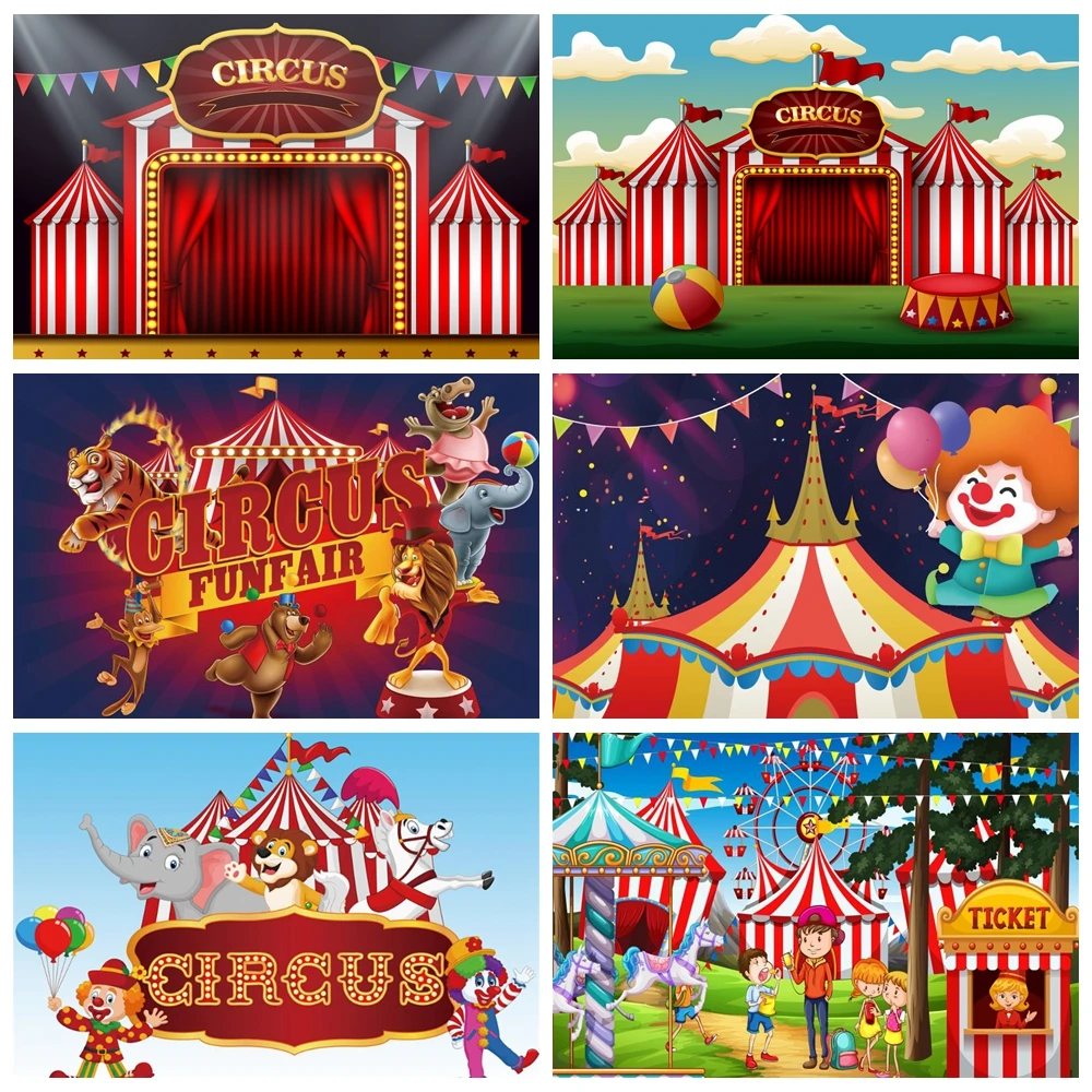 Baby Circus Cruise Stage Tent Red Curtain Birthday Party Play Show Portrait Photo Backdrops Photography Backgrounds Studio | Электроника