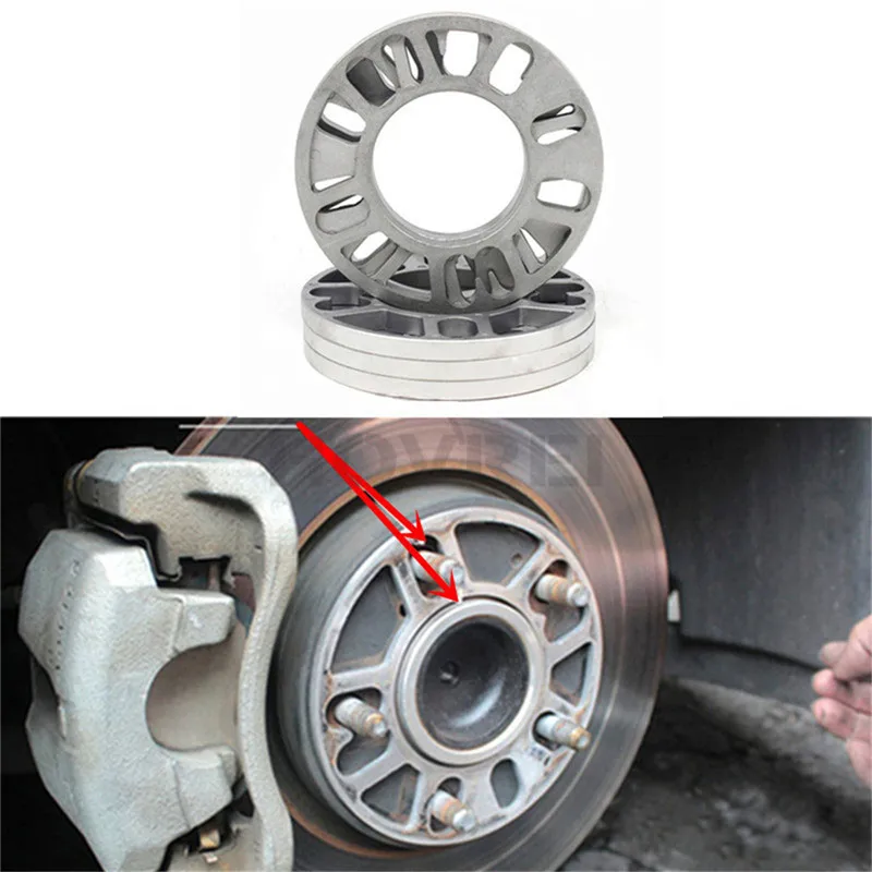 

2 Pieces Universal Car Aluminum 3mm 5mm 8mm 10mm Wheel Spacer Shims Plate 4 5 STUD For 4x100 4x114.3 5x100 5x108 5x114.3 5x120