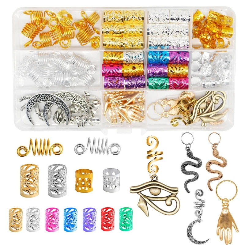 

L5YA дреды косы металлические заколки для волос кольца для волос косички для косичек аксессуары для украшения волос