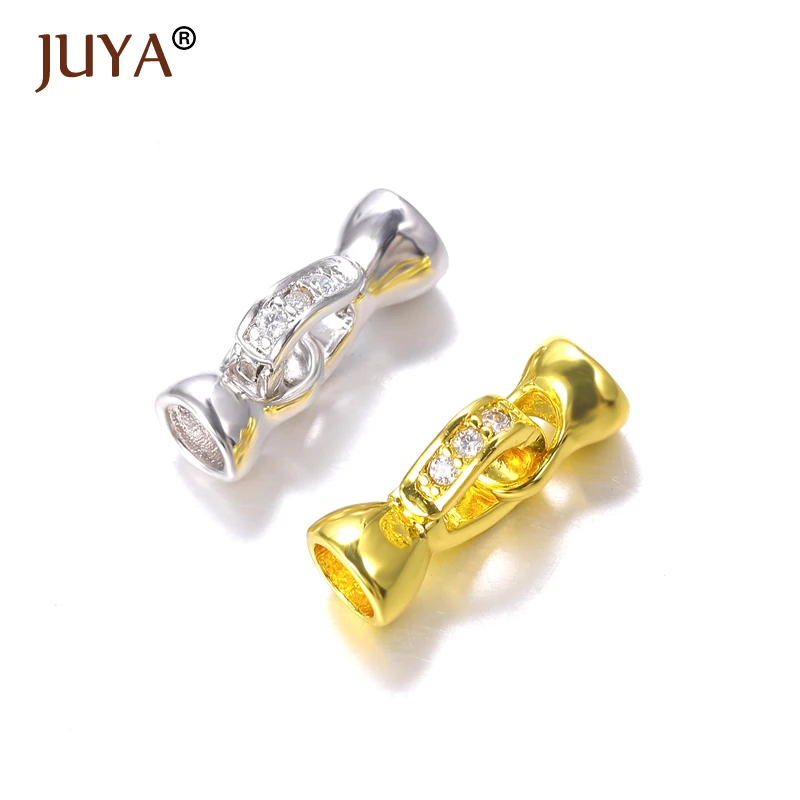 

Застежки для ювелирных изделий Juya, комплектующие для ювелирных изделий, медные инкрустированные фианитами типа ААА, складные застежки для ...