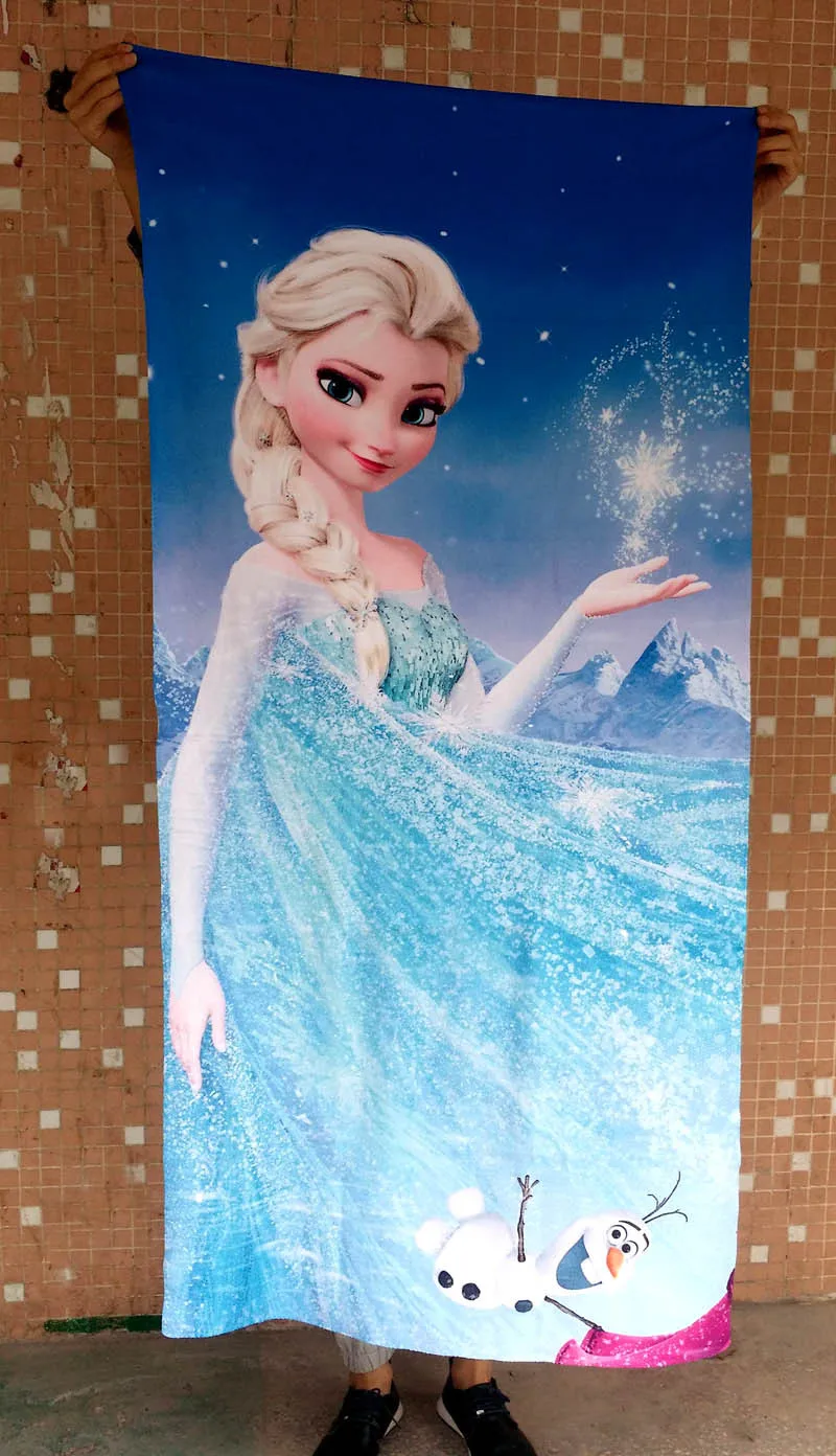 

Disney frozen 2 children bath towel baby swimming cute cartoon beach towel elsa Anna cotton round beach towel gifts