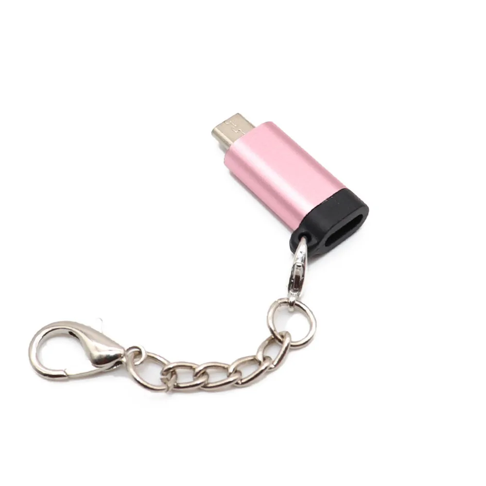 2 шт. микро USB адаптер кабель Micro штекер к iPhone гнездо конвертер OTG данных с брелоком