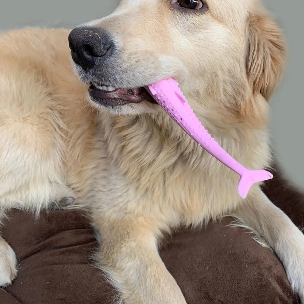 

Silicone Fish Shape Cat Toothbrush Teething Toy with Catnip Pet Toys HK3