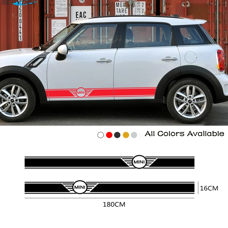 

Наклейки на боковую юбку для Mini Cooper, 2 шт., наклейки для Mini Cooper R56, R57, R58, R50, R52, R53, R59, R61, клубный человек, R60, F60, F55, F56, автомобильные аксессуары