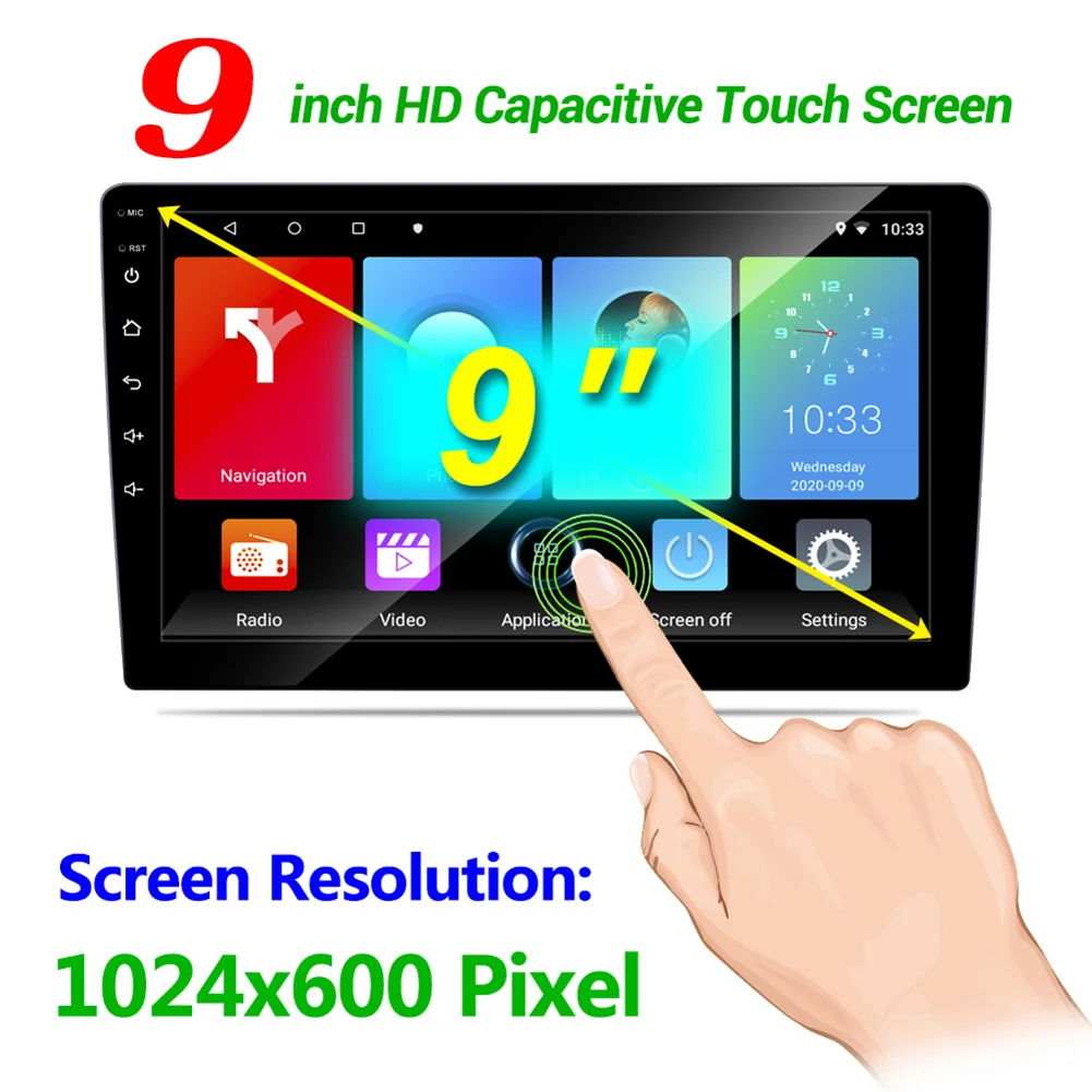 

Android 9.1 Car Stereo Radio GPS Navigation WIFI Bluetooth-compatible Universal Touchscreen 1GB RAM 16GB ROM Car Radio