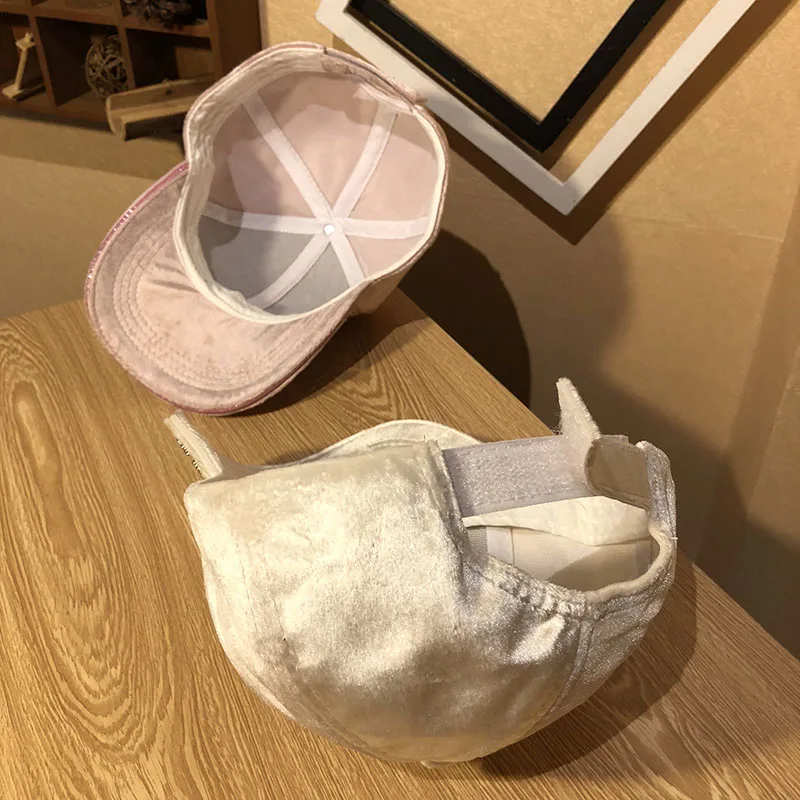 Стразы в форме капли воды бейсбольная шапка из норкового волоса с кристаллами