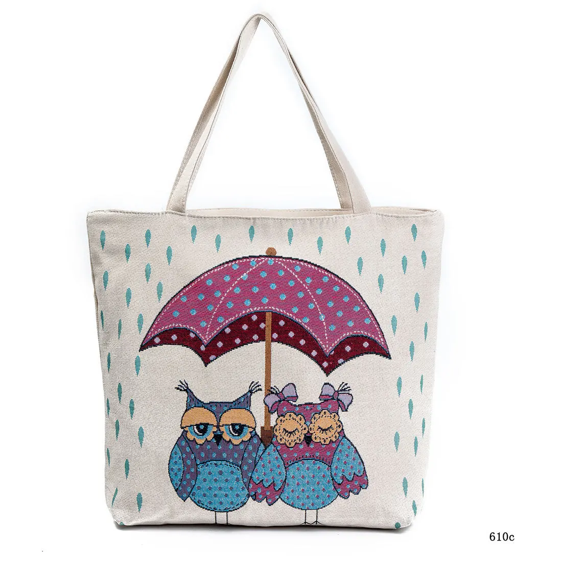 Сумка тоут для покупок с рисунком совы жаккардовая холщовая дамская сумочка на