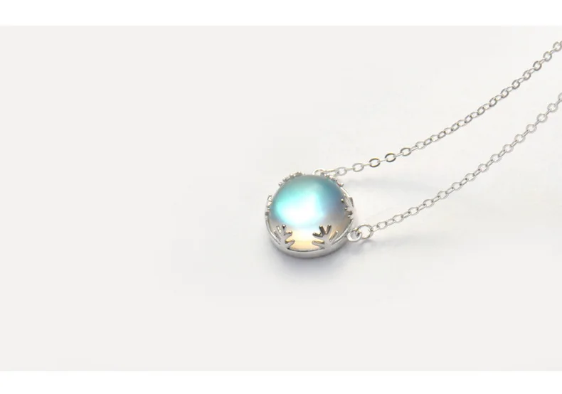 Лко Новое поступление S925 серебро филиал лунный камень женский женское колье