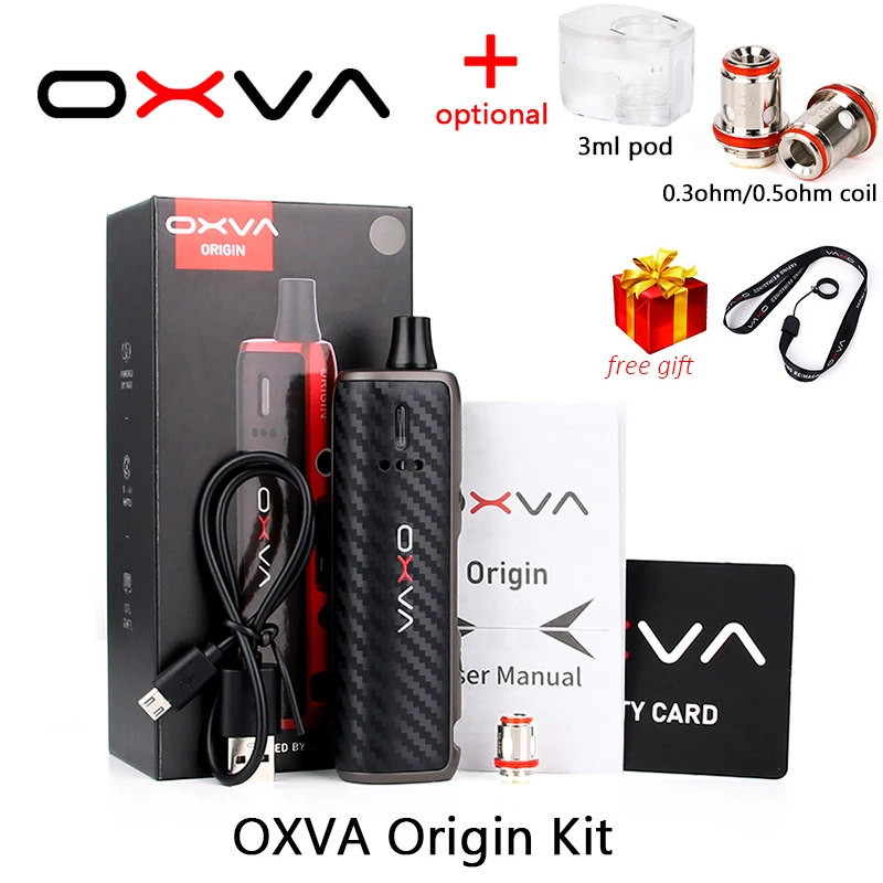 Оригинальный OXVA Origin 40 Вт Pod Kit подходит для 18650 батареи и 3 мл 0.3 Ом/0 5 Ом сетка