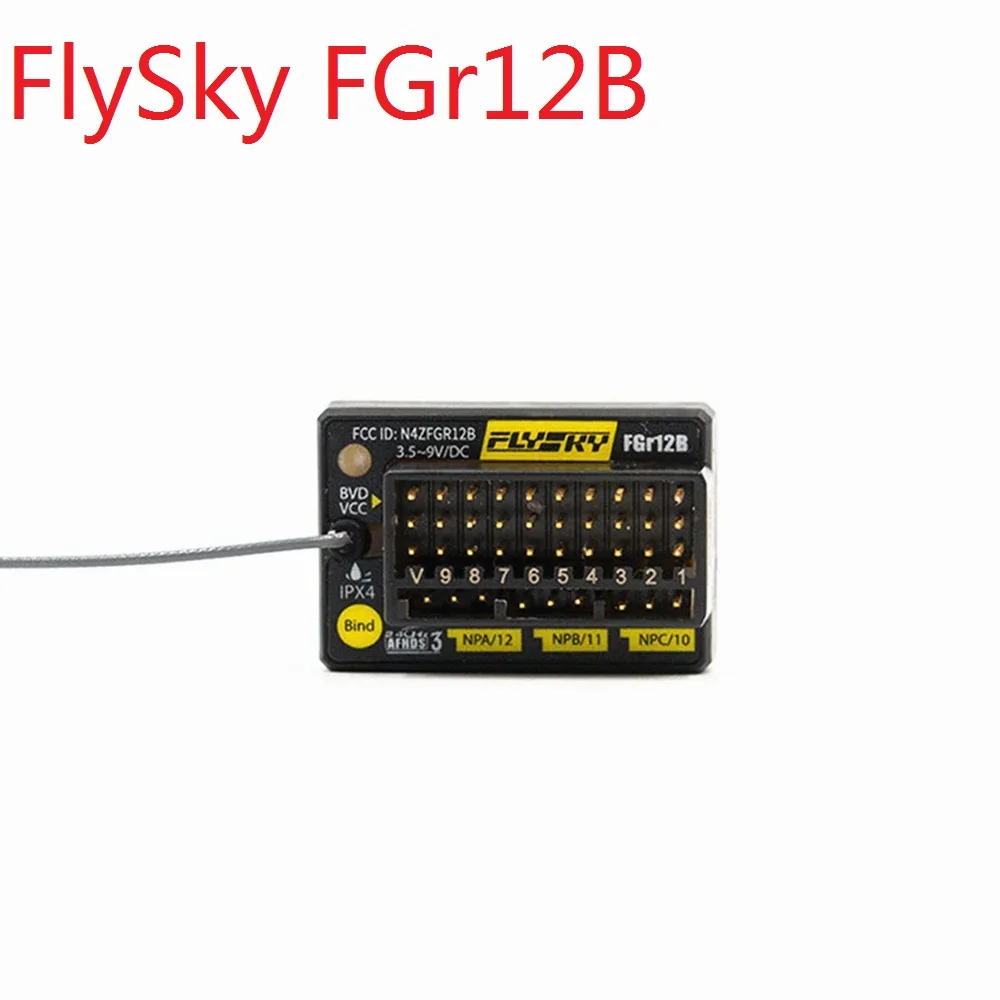 

FlySky FGr12B 2.4GHz 12CH AFHDS 3 Micro RC Receiver PWM/PPM/i.bus in/B.bus Output Compatible PL18 NB4/Lite for RC Car Boat