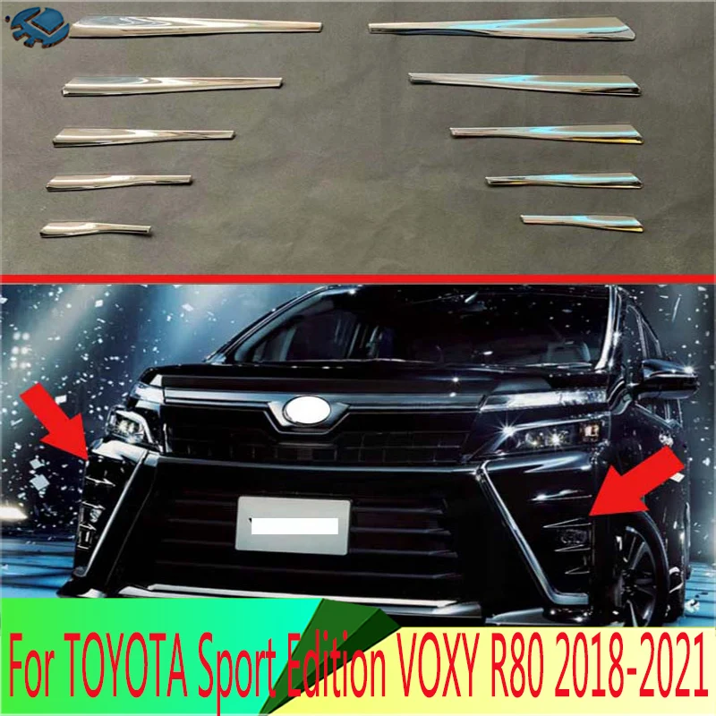 

For TOYOTA Sport Edition VOXY R80 2018-2021 ABS Chrome Front Fog Light Lamp Cover Trim Molding Bezel Garnish Sticker