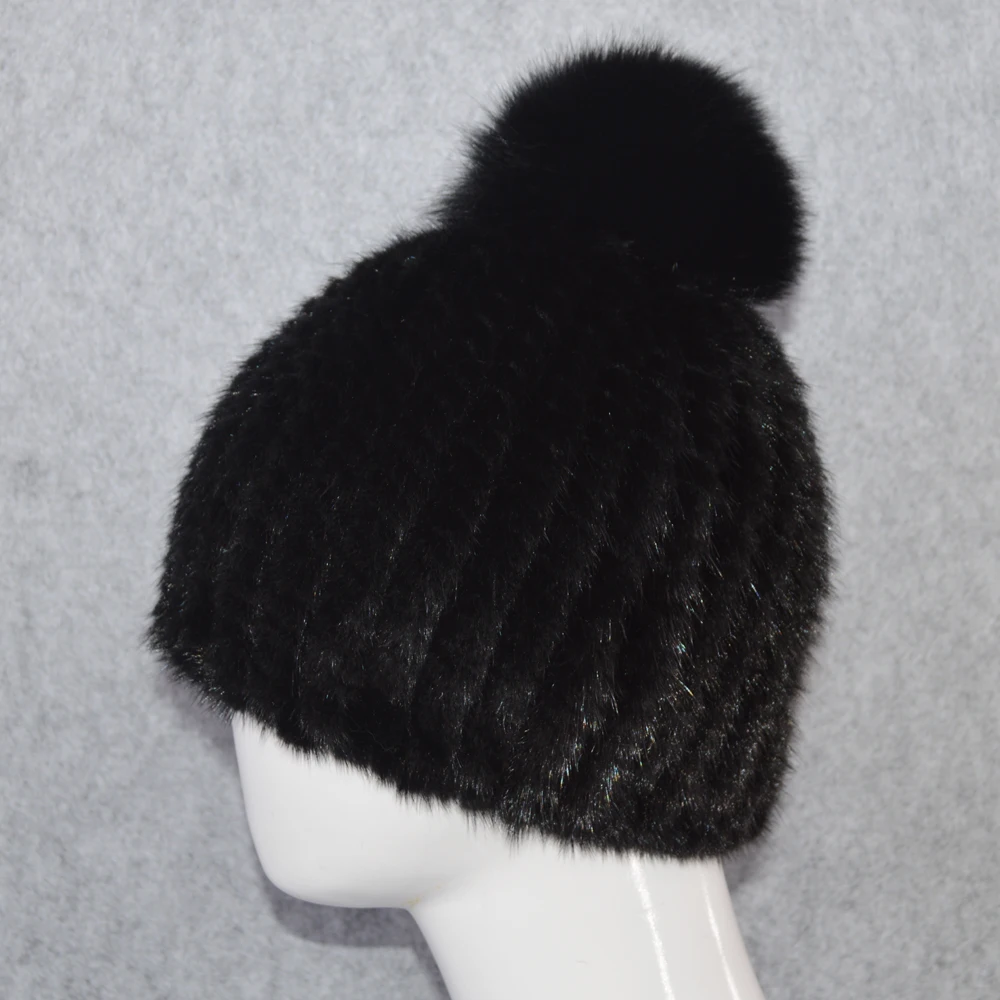 2021 повседневные зимние теплые женские вязаные шапки из натурального меха норки
