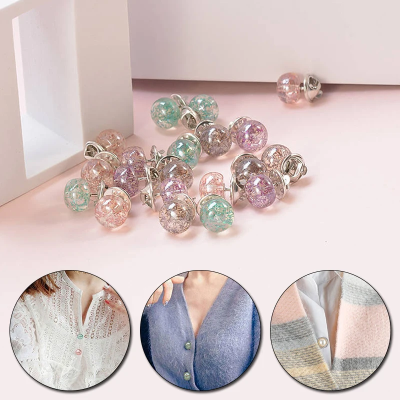 Transparent Gem Color Brooch Female Fashion Korean Jewelry Simple Clothes Fixed Small Buttons Scarf Bag Hat Pin Buckle Brooches |