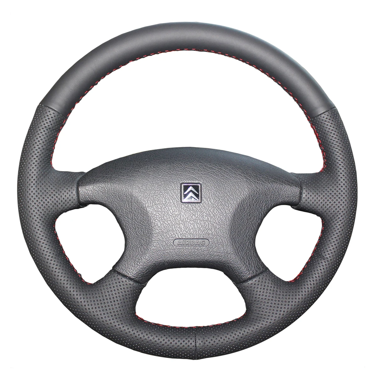 

PONSNY Artificial Leather Car Steering Wheel Covers Case for Citroen C-Elysee 2004-2013 Hand-stitched Cover
