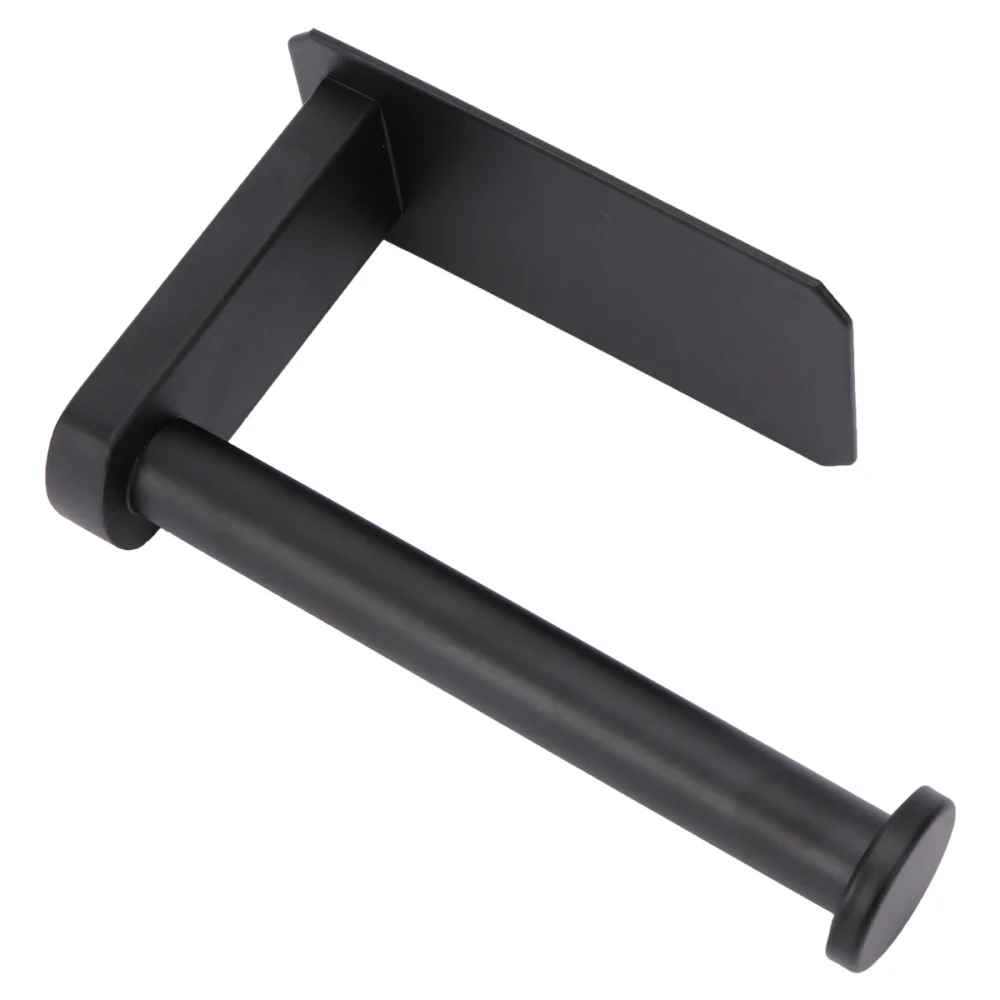 

Free Punch Roll Paper Rack Stainless Steel Tissue Holder for Bathroom Black