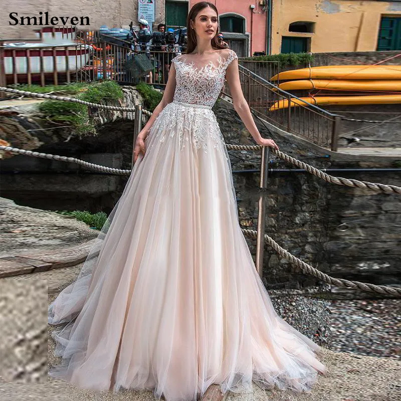 Smileven свадебное платье цвета шампанского 2019 трапециевидные Свадебные платья для