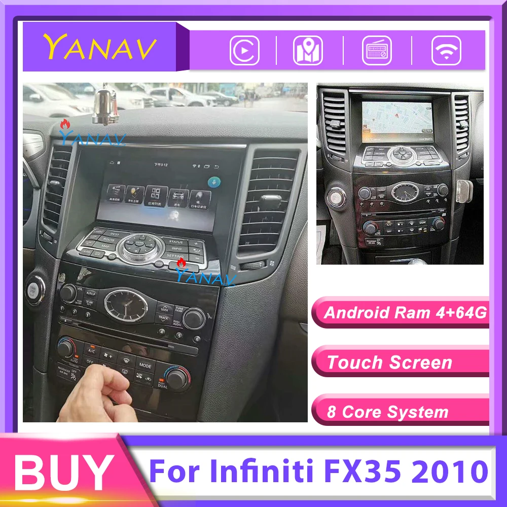 

2 DIN Android автомобильный Радио Аудио Стерео Мультимедиа приемник для Infiniti FX35 2010 HD экран автомобиля Автомобильный видео плеер GPS навигации